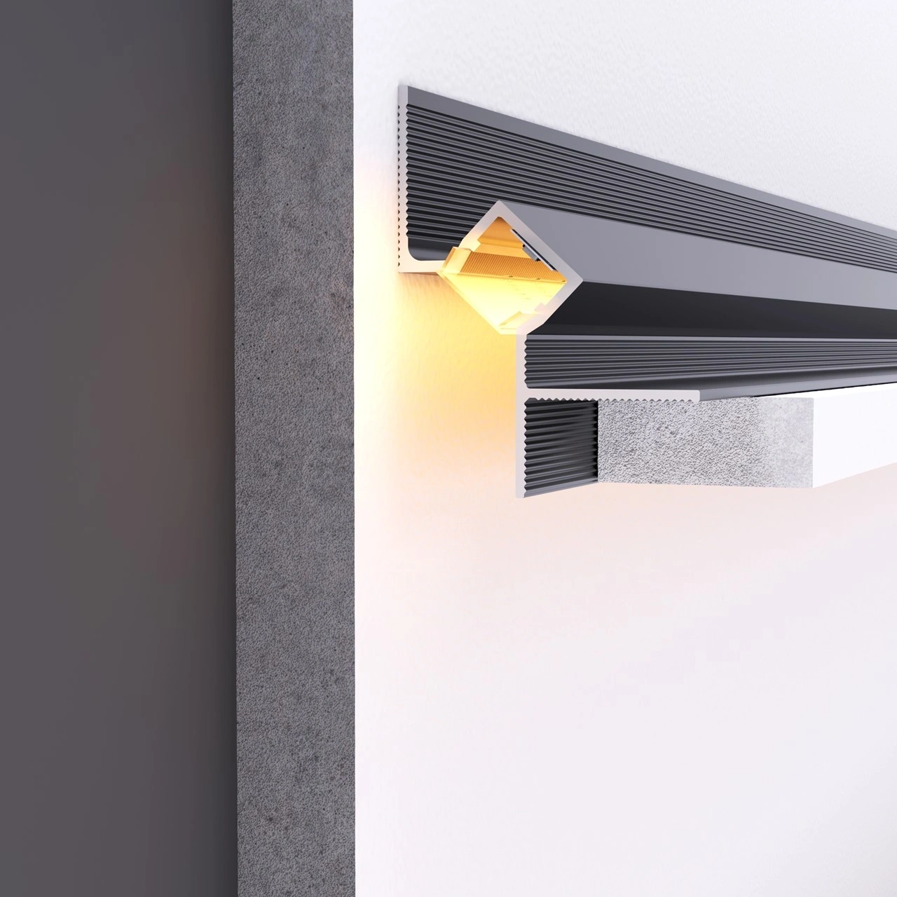 Теневой 3м профиль для потолка с зазором для LED подсветки