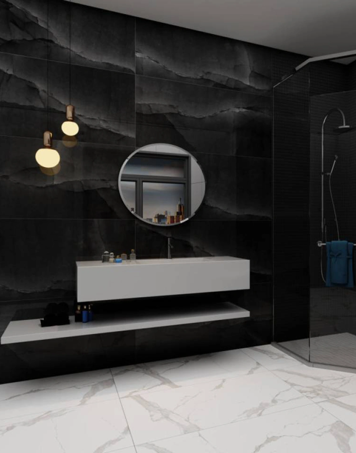 Glancētas flīzes ONYX BLACK, 60x120 cm, DE