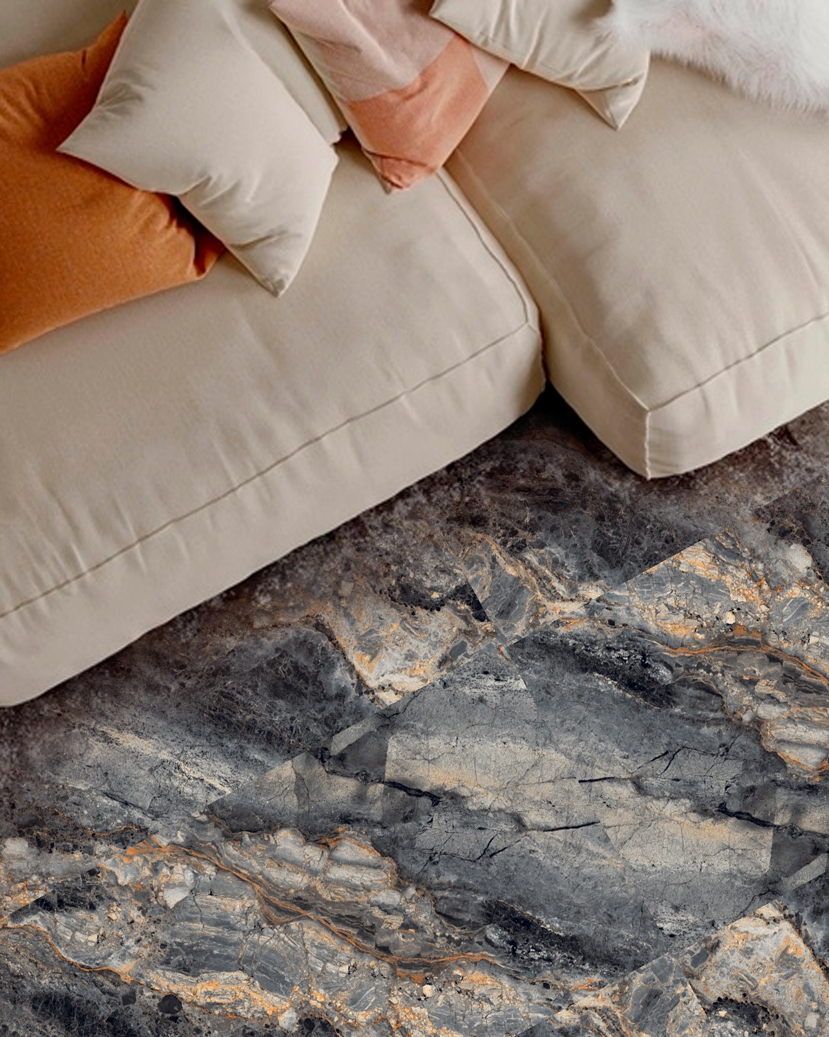 Glancētas flīzes SANTORINI BLUE MARBLE, 60x120 cm, AM
