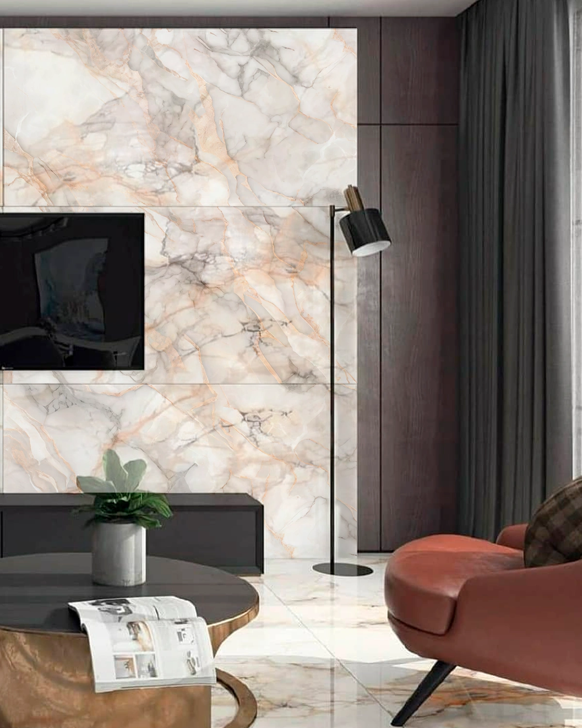 Glancētas flīzes ROSE MARBLE LUXE, 60x120 cm, AM