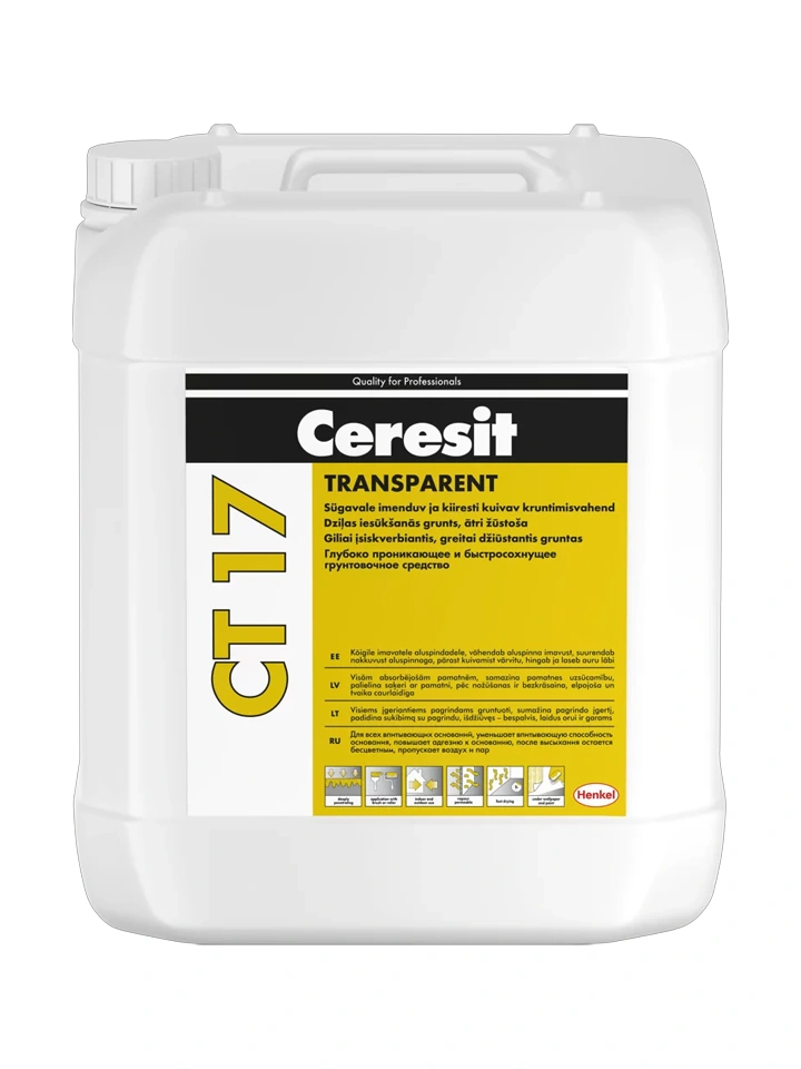 Dzīļinājošs dzīdzīgs universāls caurspīdīgs grunts CT17, 5L