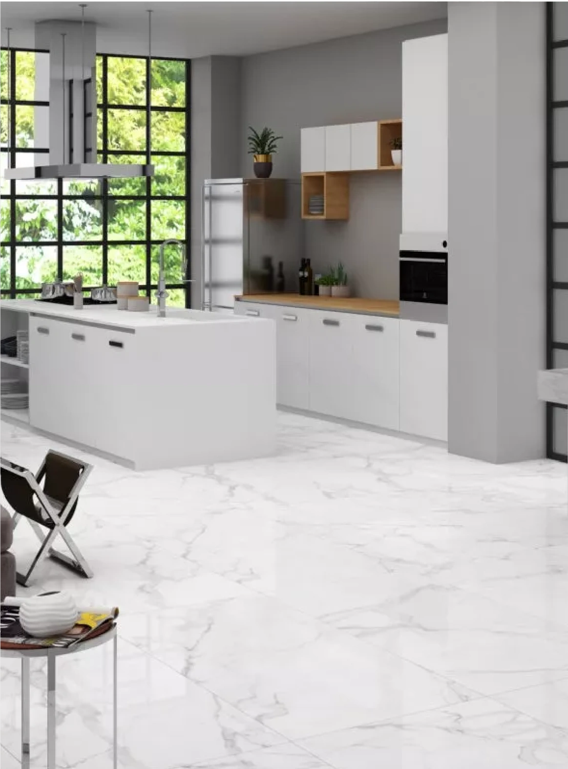 Matētas flīzes WHITE MARBLE, 60x120 cm, DE