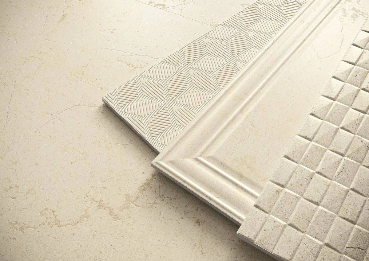 Matētas sienas flīzes BOISERIE LIMESTONE CREAM, 25x75 cm, APE