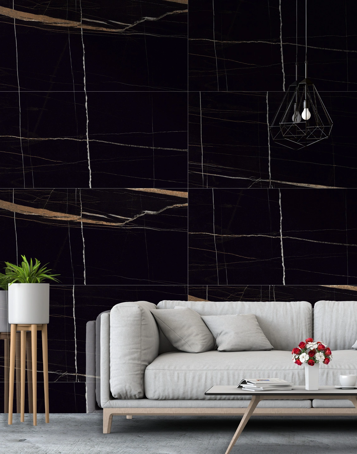 Glancētas flīzes SAIN LAUREN MODERN BLACK, 60x60 cm, TS