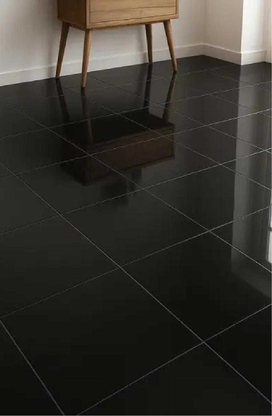 Глянцевая плитка ITORONTO SUPER BLACK, 60x60 cm, EG