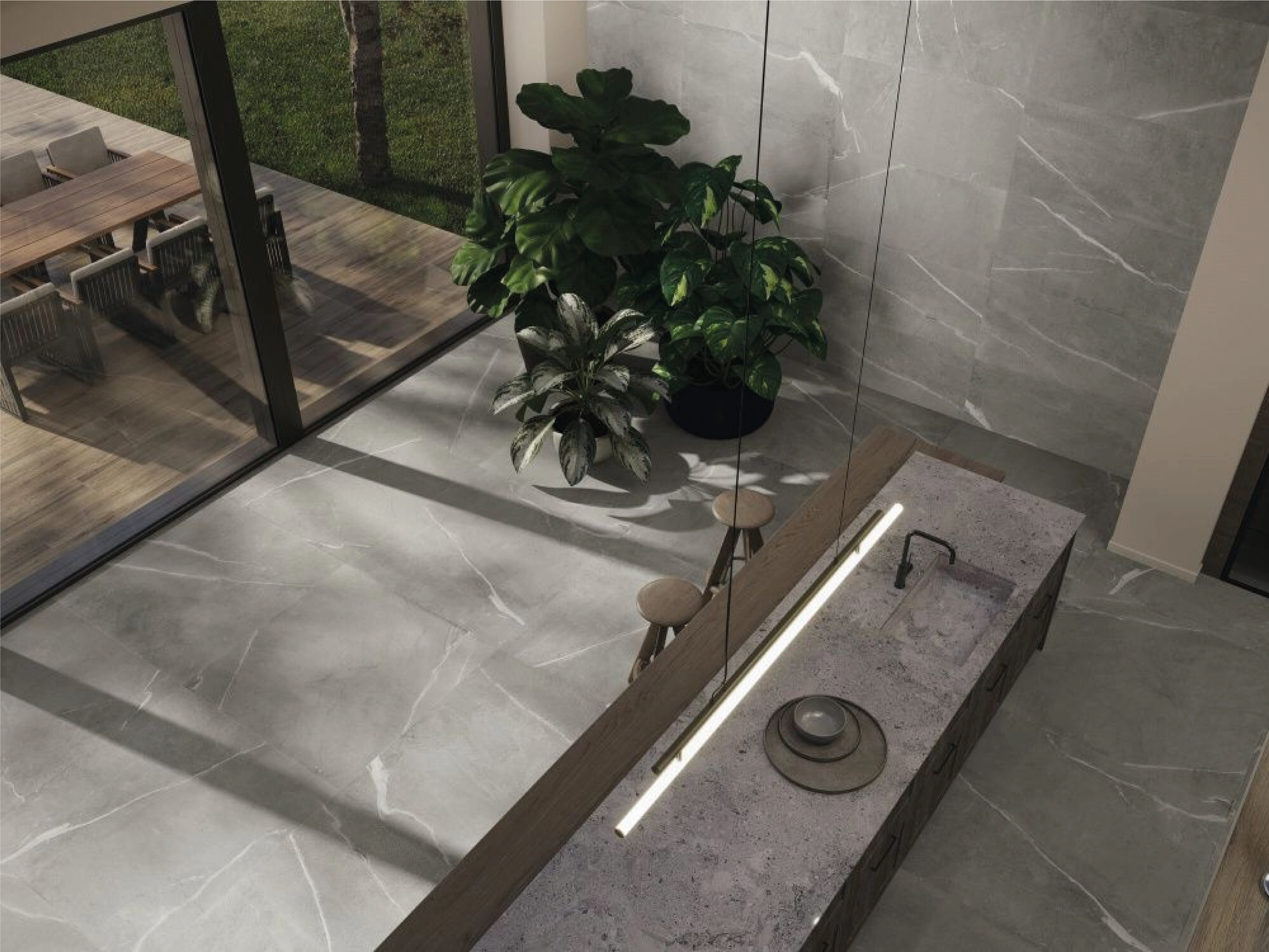 Matētas flīzes ANTI-SLIP LOTUS GREY NAT RECT, 60x120 cm, APE